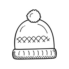 cozy beanie hat icon, cozy beanie hat line art - simple line art of cozy beanie hat, perfect for cozy beanie hat logos and icons
