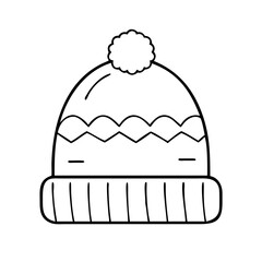 cozy beanie hat icon, cozy beanie hat line art - simple line art of cozy beanie hat, perfect for cozy beanie hat logos and icons