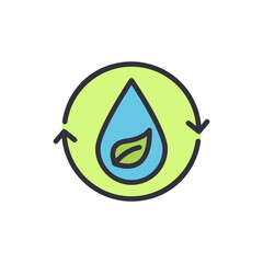 Nature water colored icons, minimalist vector illustration ,simple transparent graphic element .Isolated on white background