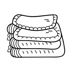 cozy blanket icon, cozy blanket line art - simple line art of cozy blanket, perfect for cozy blanket logos and icons