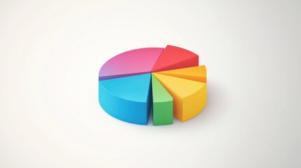 Obraz premium Colorful pie chart graphic with distinct segments.