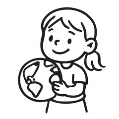 Hand Drawn Kids Airport and Airplane Travel Icon Black and White