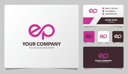 Naklejka premium Elegant EP logo design perfect for business branding sophisticated and modern style