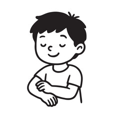 Hand Drawn Black and White Icons for Kids Skincare and Self Care Activities