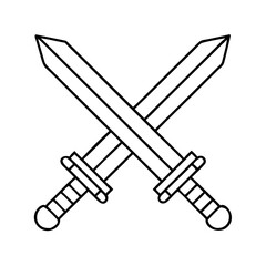 crossed swords for rpgs icon, crossed swords for rpgs line art - simple line art of crossed swords for rpgs, perfect for crossed swords for rpgs logos and icons