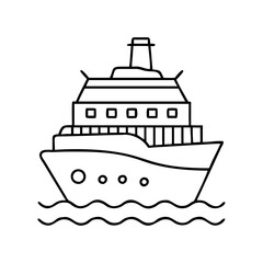 cruise ship icon, cruise ship line art - simple line art of cruise ship, perfect for cruise ship logos and icons