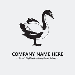 Swan Silhouette Logo Company Design Illustration Vector Graphic Image