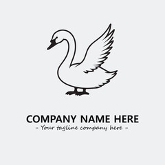 Swan Silhouette Logo Company Design Illustration Vector Graphic Image