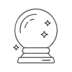 crystal ball icon, crystal ball line art - simple line art of crystal ball, perfect for crystal ball logos and icons