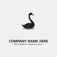 Swan Silhouette Logo Company Design Illustration Vector Graphic Image