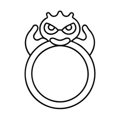 cursed ring icon, cursed ring line art - simple line art of cursed ring, perfect for cursed ring logos and icons