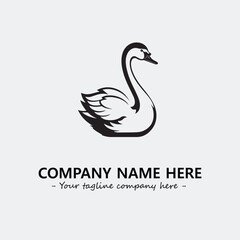 Swan Silhouette Logo Company Design Illustration Vector Graphic Image