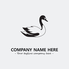 Swan Silhouette Logo Company Design Illustration Vector Graphic Image