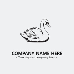 Swan Silhouette Logo Company Design Illustration Vector Graphic Image