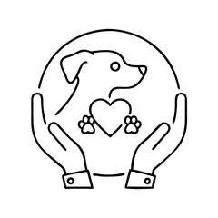 dog adoption symbol icon, dog adoption symbol line art - simple line art of dog adoption symbol, perfect for dog adoption symbol logos and icons