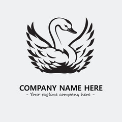 Obraz premium Swan Silhouette Logo Company Design Illustration Vector Graphic Image