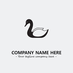 Swan Silhouette Logo Company Design Illustration Vector Graphic Image