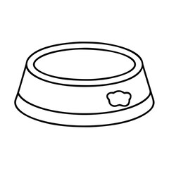 dog bowl icon, dog bowl line art - simple line art of dog bowl, perfect for dog bowl logos and icons