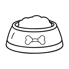 dog bowl icon, dog bowl line art