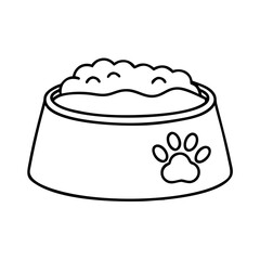 dog bowl with water icon, dog bowl with water line art - simple line art of dog bowl with water, perfect for dog bowl with water logos and icons