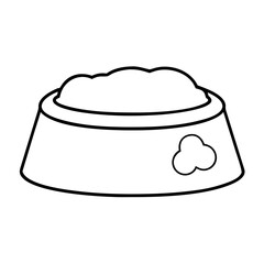 dog bowl icon, dog bowl line art - simple line art of dog bowl, perfect for dog bowl logos and icons