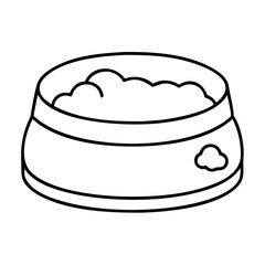 dog bowl with water icon, dog bowl with water line art - simple line art of dog bowl with water, perfect for dog bowl with water logos and icons