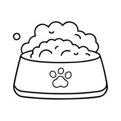 dog bowl with water icon, dog bowl with water line art - simple line art of dog bowl with water, perfect for dog bowl with water logos and icons