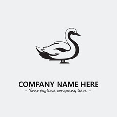 Swan Silhouette Logo Company Design Illustration Vector Graphic Image