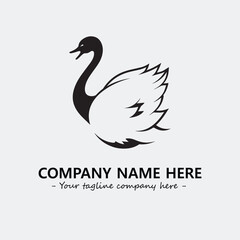 Swan Silhouette Logo Company Design Illustration Vector Graphic Image