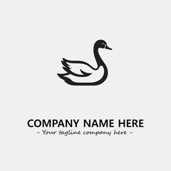 Swan Silhouette Logo Company Design Illustration Vector Graphic Image