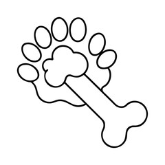 dog paw holding a bone icon, dog paw holding a bone line art - simple line art of dog paw holding a bone, perfect for dog paw holding a bone logos and icons