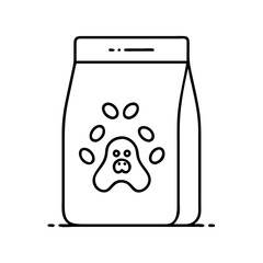 dog s food bag icon, dog s food bag line art - simple line art of dog s food bag, perfect for dog s food bag logos and icons