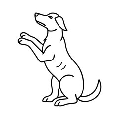 dog sitting on hind legs icon, dog sitting on hind legs line art - simple line art of dog sitting on hind legs, perfect for dog sitting on hind legs logos and icons
