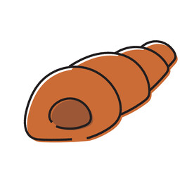 アナログ風なチョココロネのイラスト