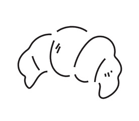 アナログ風なクロワッサンのイラスト