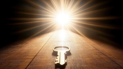 Golden key illuminates path