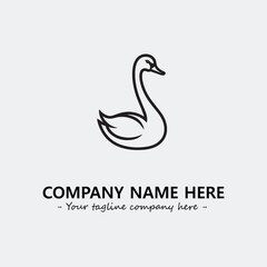 Swan Silhouette Logo Company Design Illustration Vector Graphic Image