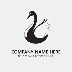 Swan Silhouette Logo Company Design Illustration Vector Graphic Image
