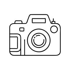dslr camera icon, dslr camera line art - simple line art of dslr camera, perfect for dslr camera logos and icons