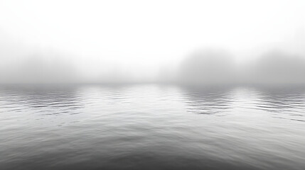Fototapeta premium Mysterious fog over still water serene nature scene minimalist landscape tranquil environment