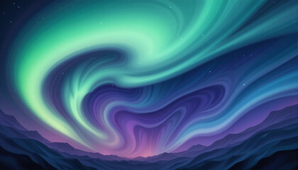 Fototapeta premium Aurora Borealis Above Landscape