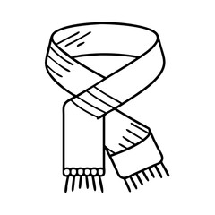 fall scarf icon, fall scarf line art - simple line art of fall scarf, perfect for fall scarf logos and icons