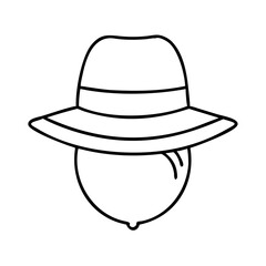 farmer s hat icon, farmer s hat line art - simple line art of farmer s hat, perfect for farmer s hat logos and icons