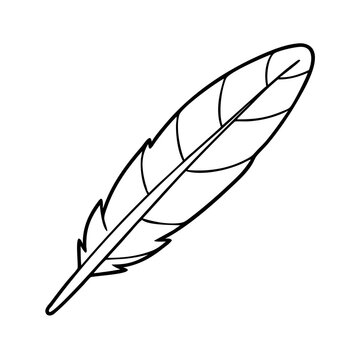 Fototapeta feather quill icon, feather quill line art - simple line art of feather quill, perfect for feather quill logos and icons