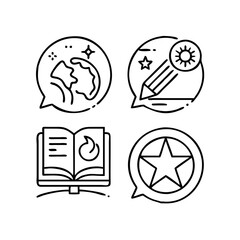 fiction and non fiction s icon, fiction and non fiction s line art - simple line art of fiction and non fiction s, perfect for fiction and non fiction s logos and icons