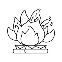 fire pit icon, fire pit line art - simple line art of fire pit, perfect for fire pit logos and icons