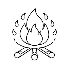 fire pit icon, fire pit line art - simple line art of fire pit, perfect for fire pit logos and icons