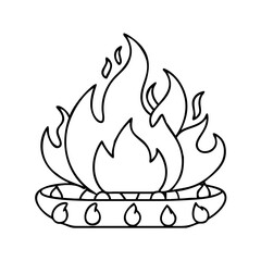 fire pit icon, fire pit line art - simple line art of fire pit, perfect for fire pit logos and icons
