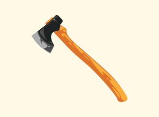 Vector repairer. Illustrations of Axe tool. Set of cartoon Carpenter Tools