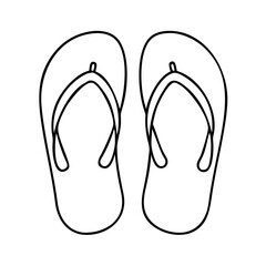 flip flops icon, flip flops line art - simple line art of flip flops, perfect for flip flops logos and icons
